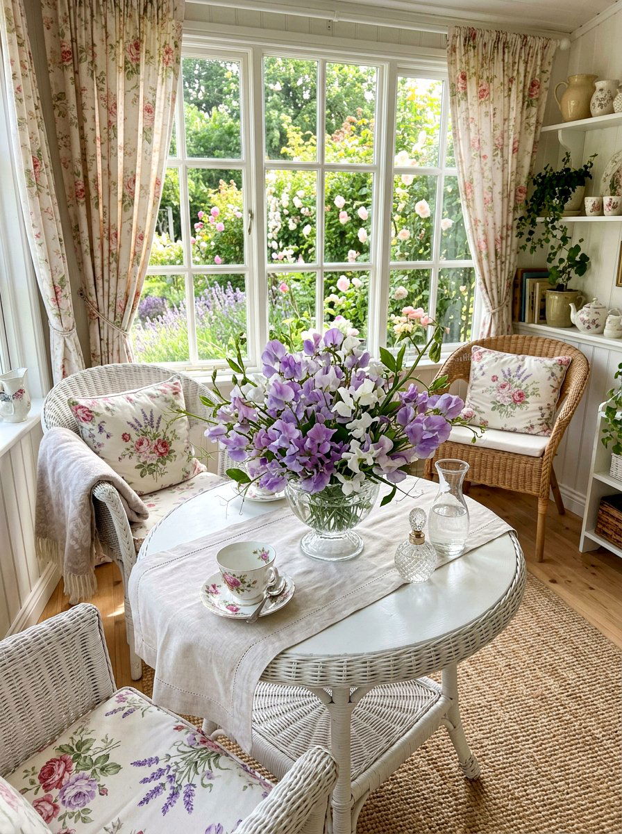 Sweet Pea Table Bowl - 25 Spring Flower Bowl Ideas