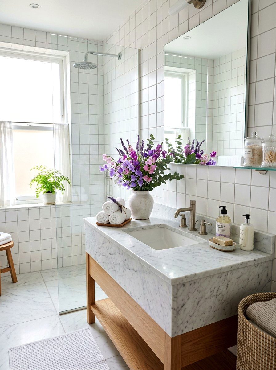 Sweet pea and lavender arrangement - 25 Spring Sweet Pea Arrangement Ideas