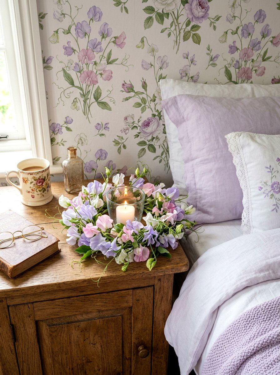 Sweet pea candle ring - 25 Spring Candle Ring Ideas