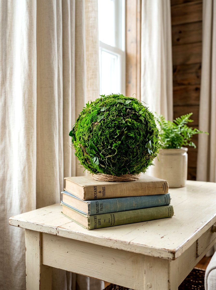 Tabletop Moss Ball - 25 Spring Moss Topiary Ideas