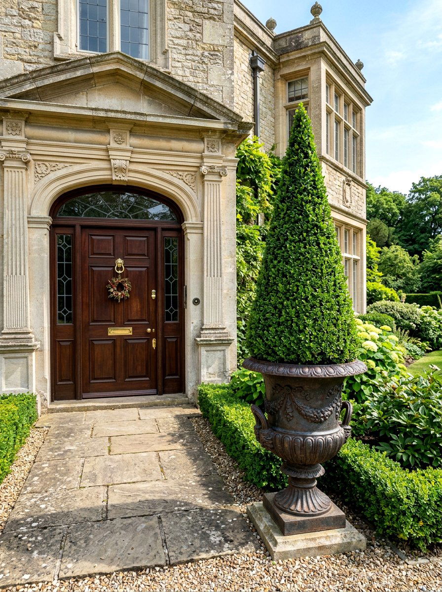 Tall Boxwood Topiary Urn - 25 Spring Urn Planter Ideas