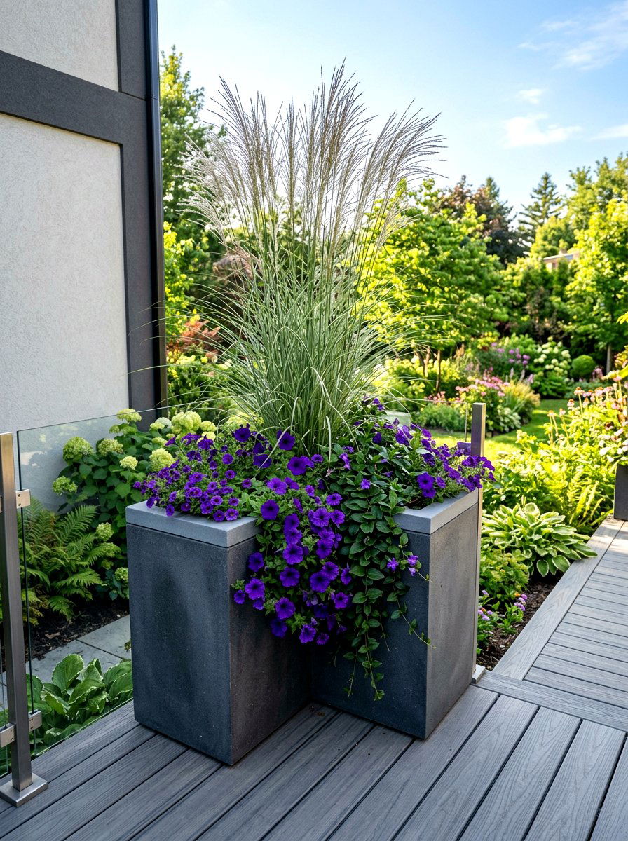 Tall Corner Planter - 25 Spring Deck Planter Ideas
