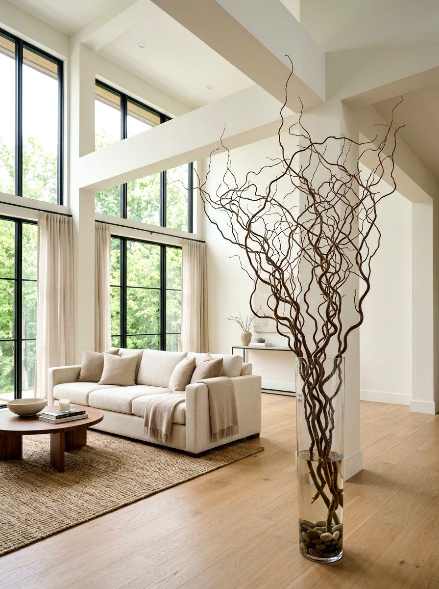 Tall Floor Vase Arrangement - 25 Spring Curly Willow Branch Ideas