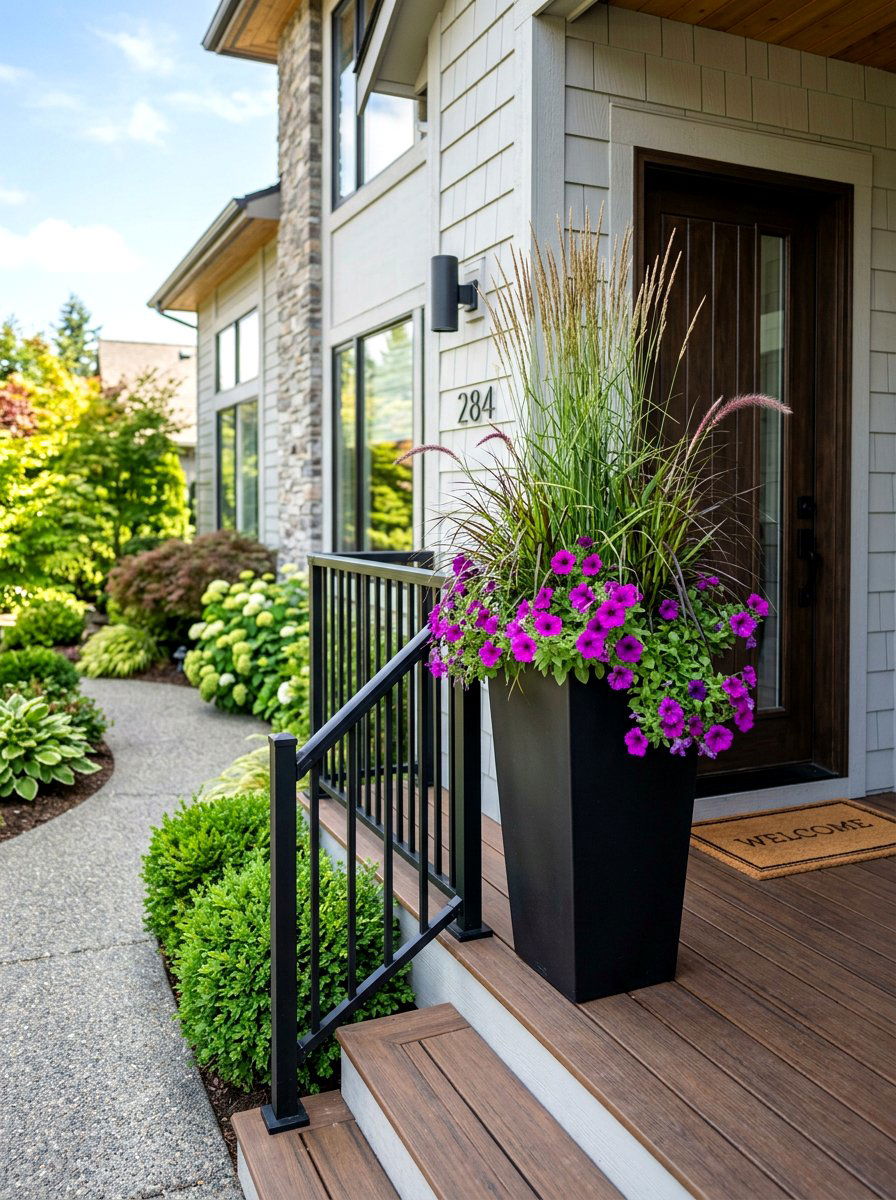 Tall Front Porch Planter - 25 Spring Outdoor Planter Ideas