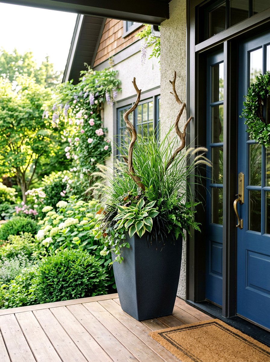 Tall Front Porch Planter - 25 Spring Curbside Planter Ideas