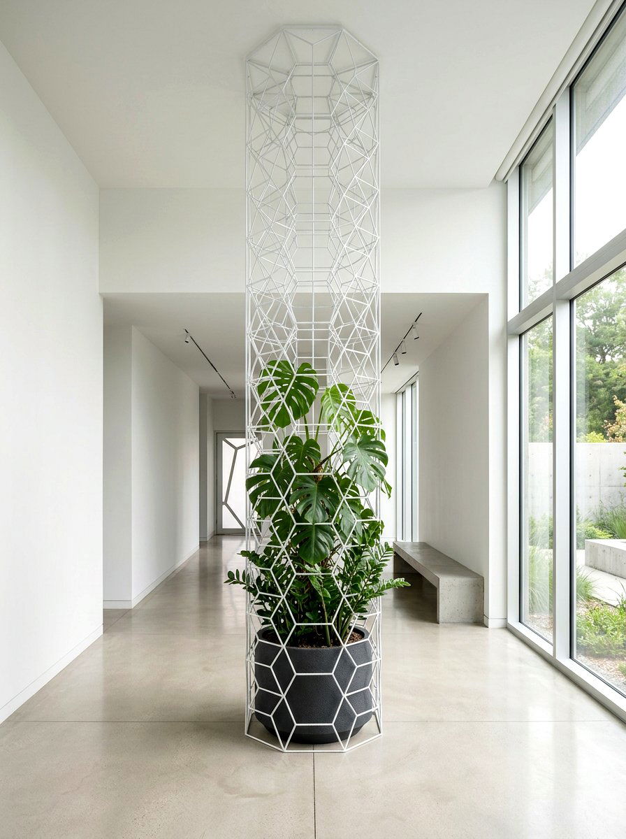 Tall Geometric Column - 25 Spring Plant Stand Ideas