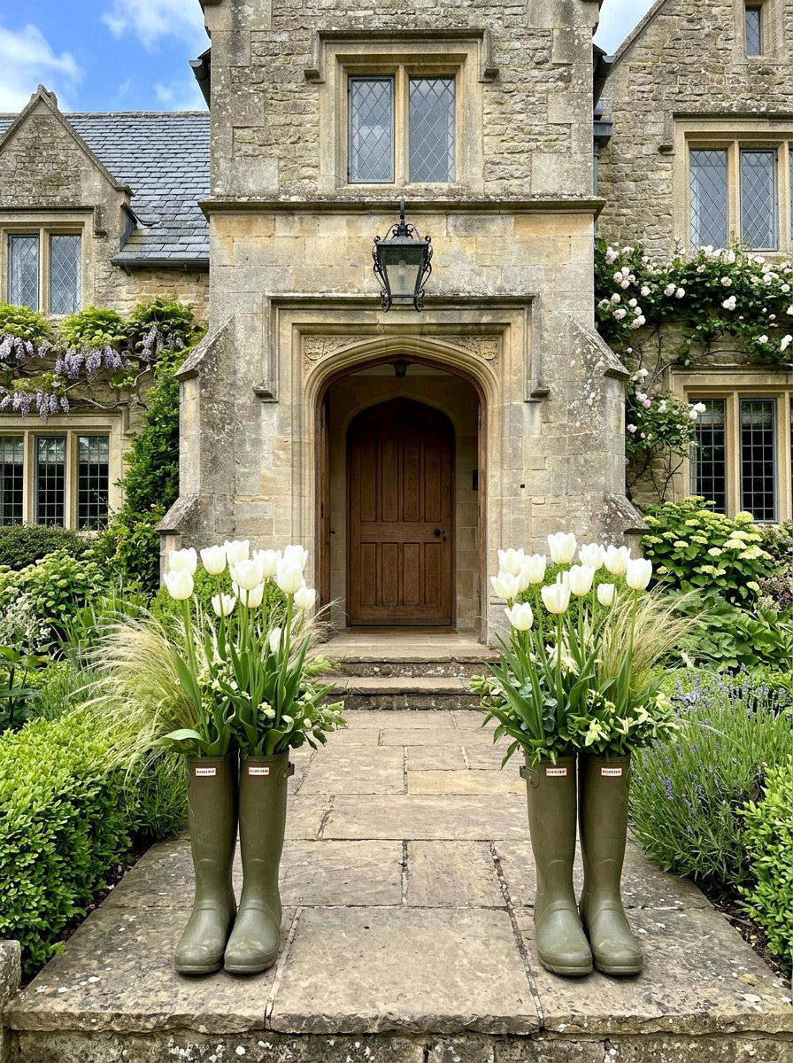 Tall Hunter Boot Planter - 25 Spring Boot Planter Ideas