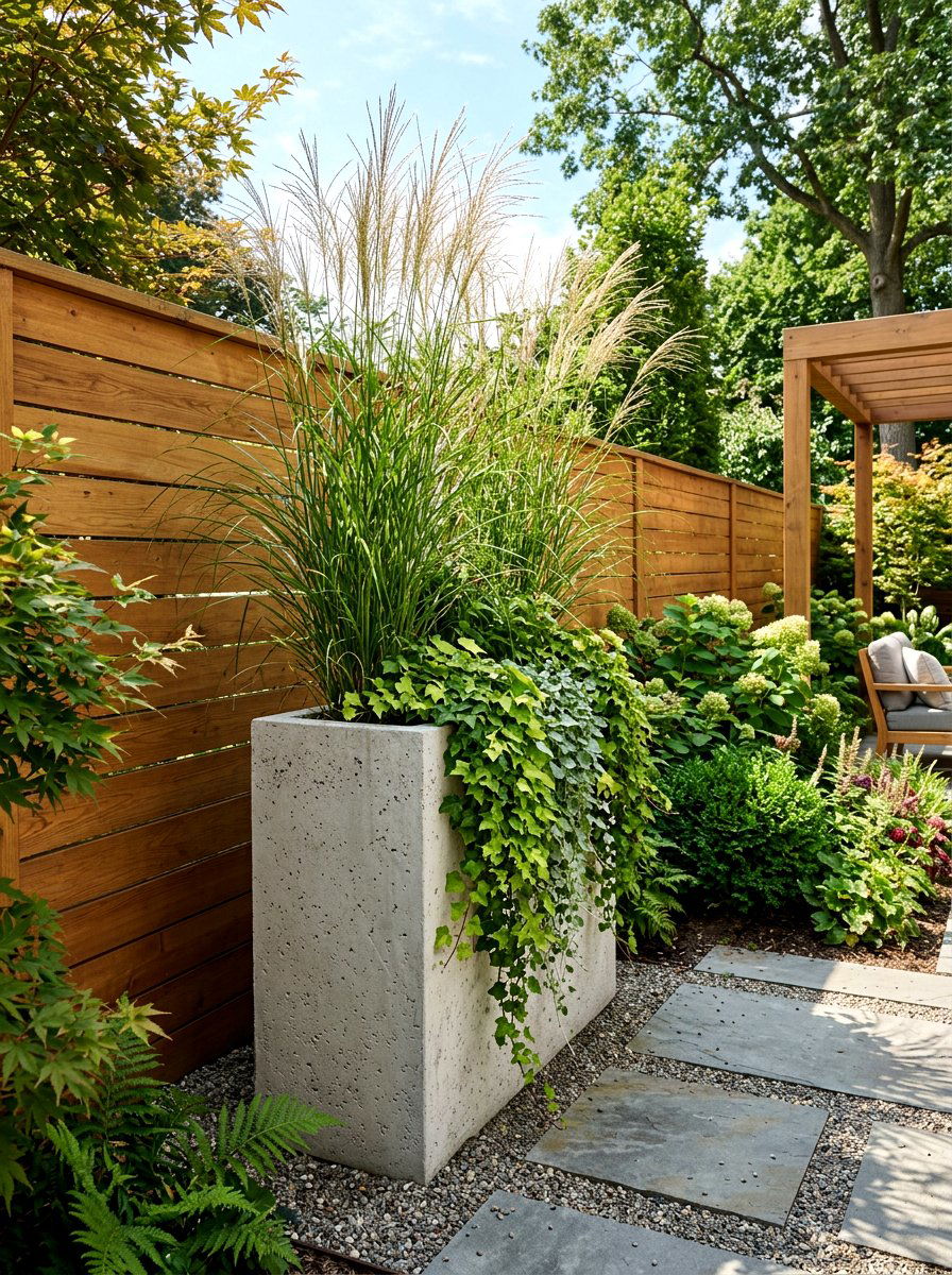 Tall Rectangular Concrete Planter - 25 Spring Concrete Planter Ideas