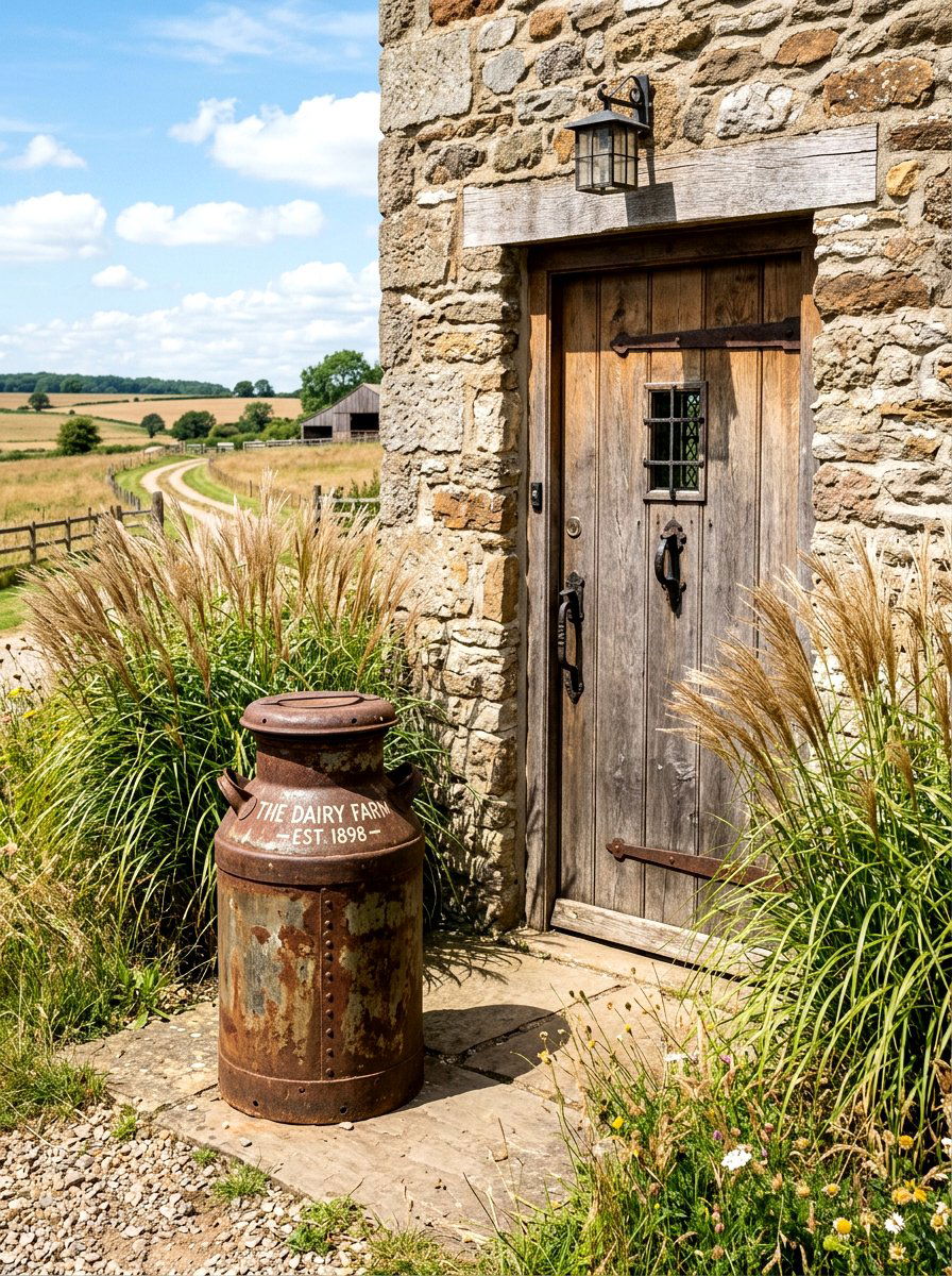 Tall Rustic Milk Can - 25 Spring Vintage Planter Ideas