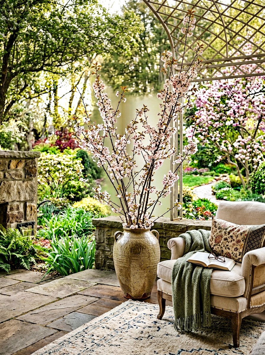 Tall cherry blossom branches floor vase - 25 Spring Cherry Blossom Arrangement Ideas