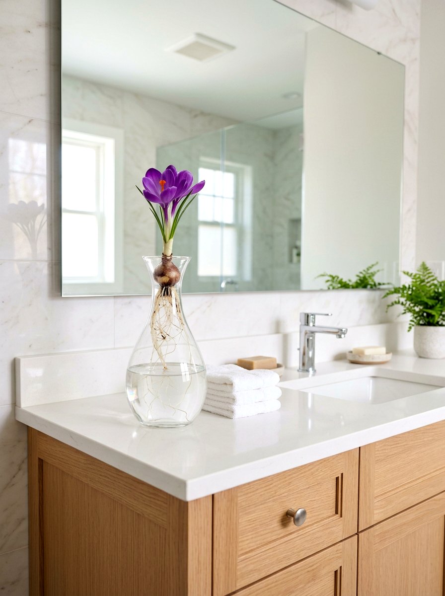 Tall glass crocus vessel - 25 Spring Crocus Bowl Ideas