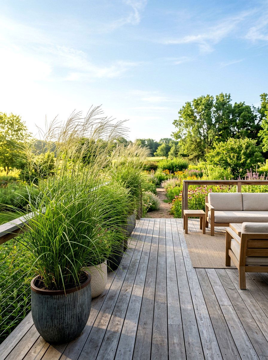 Tall ornamental grasses - 25 Spring Balcony Privacy Screen Ideas