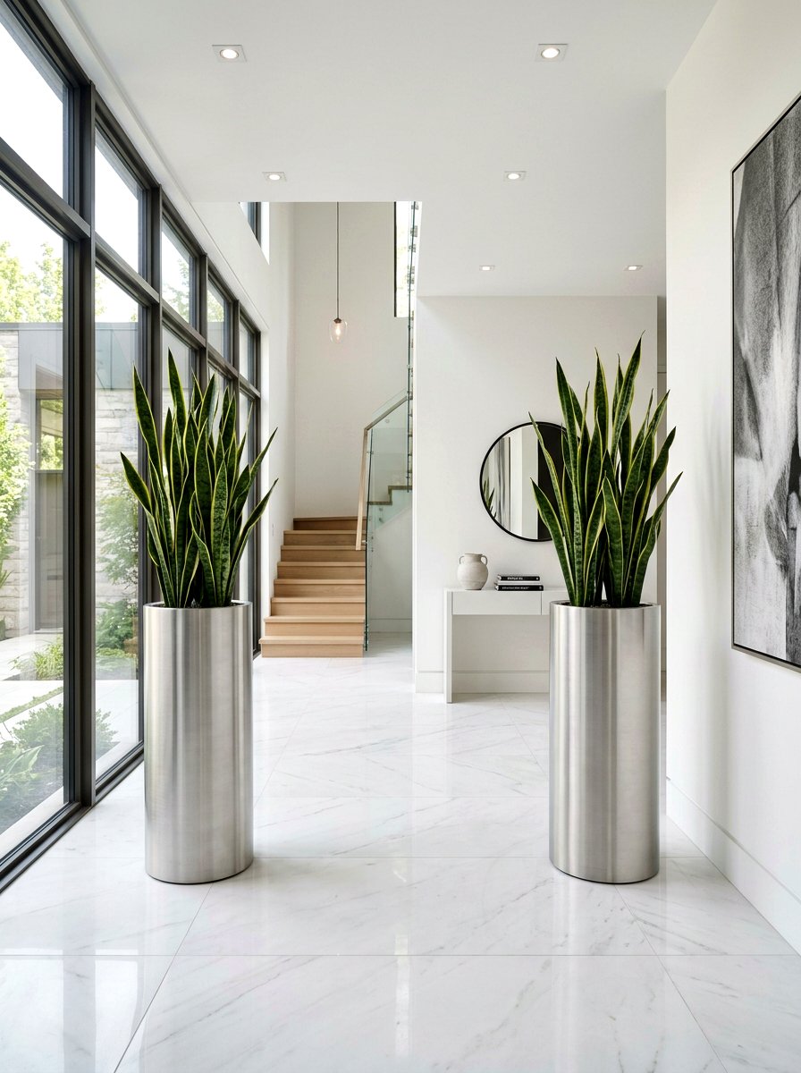 Tall silver floor planters - 25 Spring Metal Planter Ideas