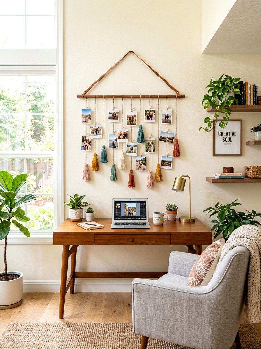 Tassel Photo Display - 25 Spring Tassel Decor Ideas