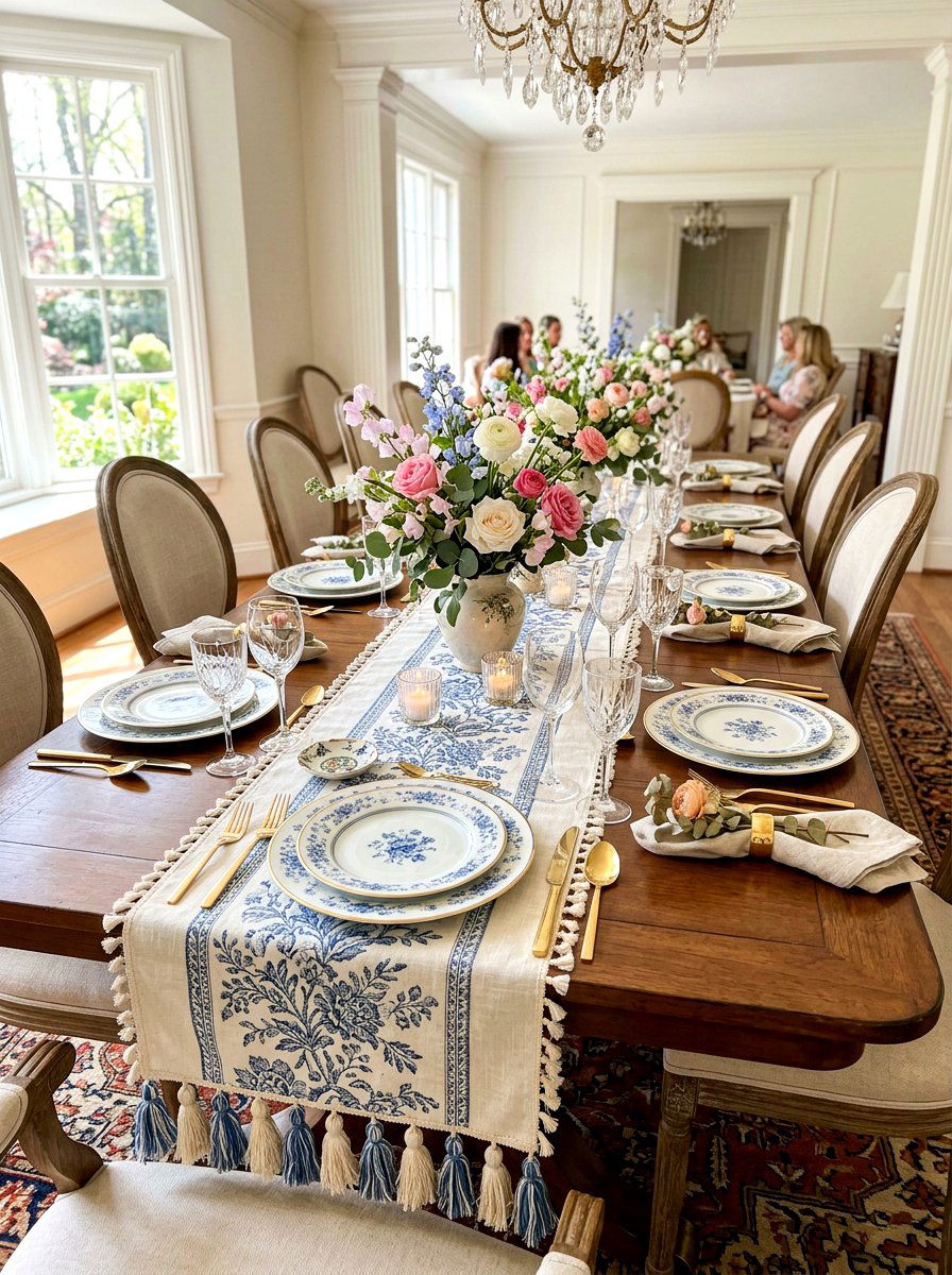 Tassel Table Runner - 25 Spring Tassel Decor Ideas