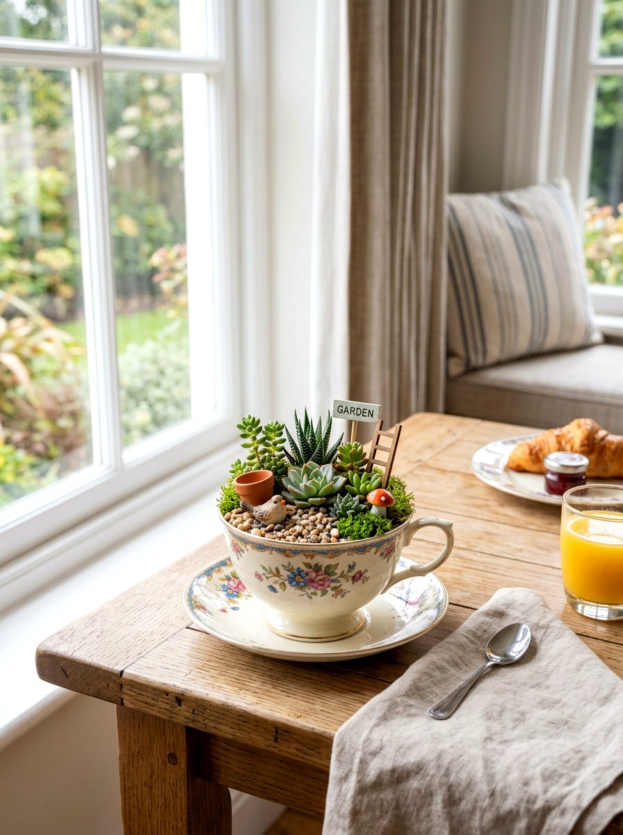 Tea Cup Garden - 25 Spring Terrarium Ideas