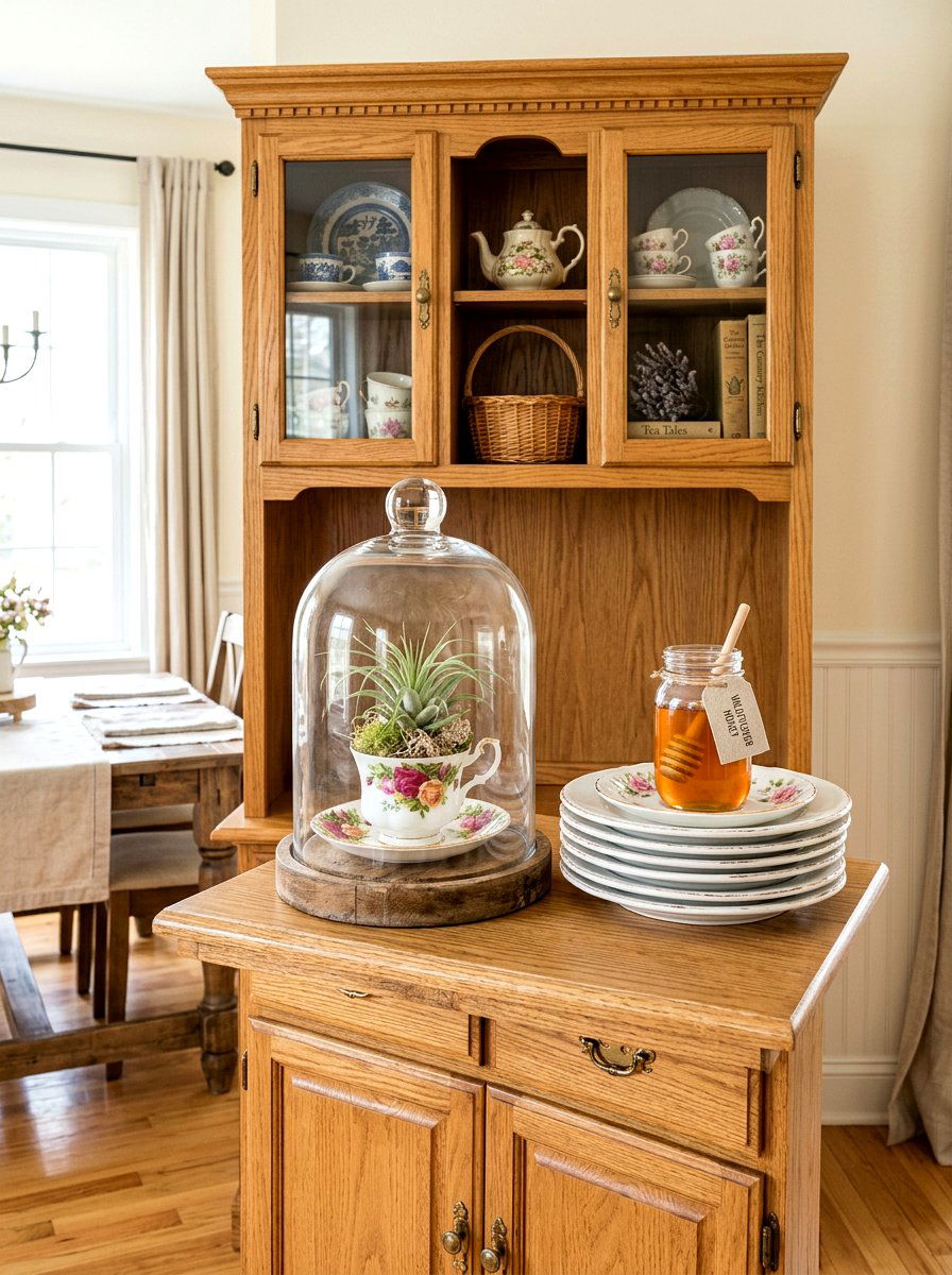 Tea cup bell jar - 25 Spring Bell Jar Decor Ideas