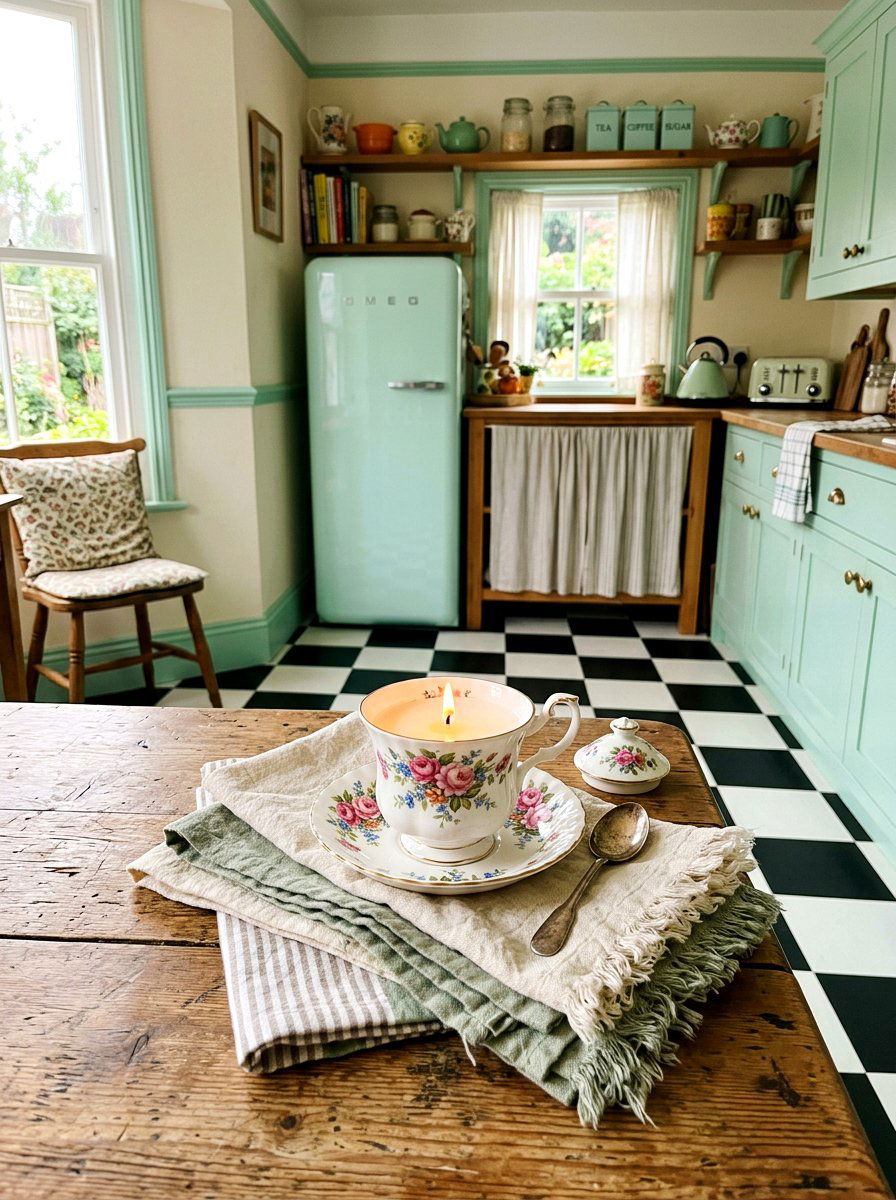 Teacup candle holder - 25 Spring Candle Decor Ideas