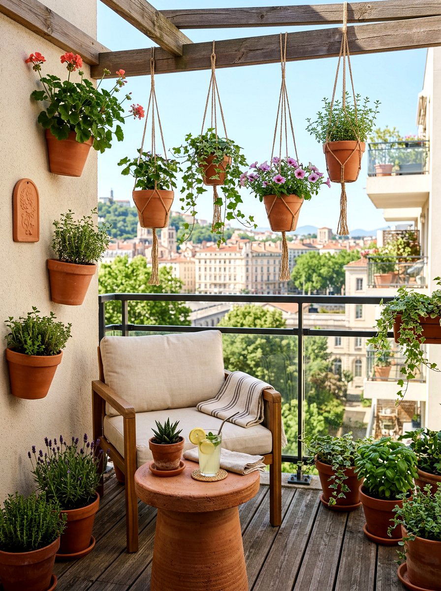 Terra Cotta Balcony Setup - 25 Spring Terra Cotta Decor Ideas