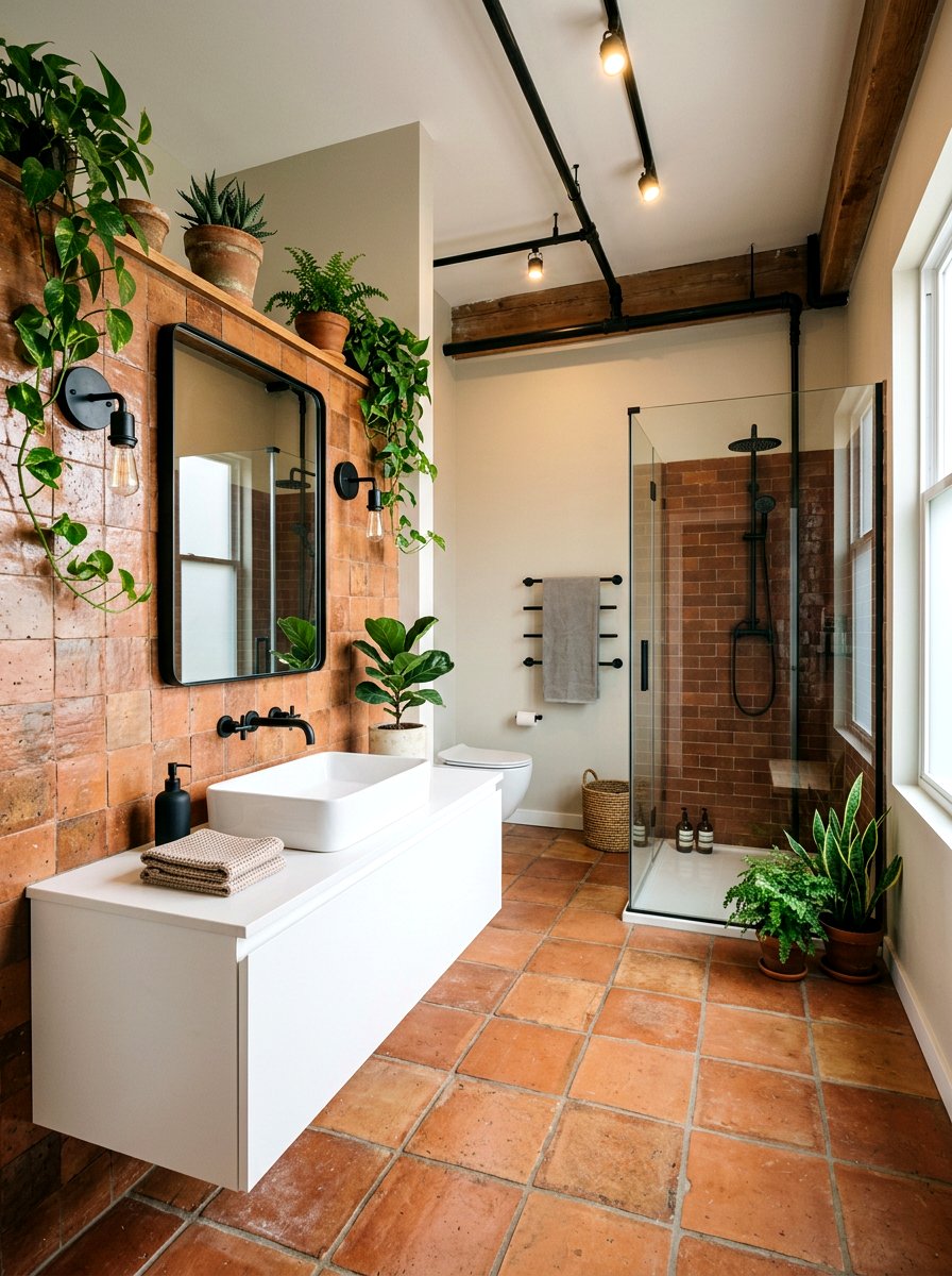 Terra Cotta Bathroom Tiles - 25 Spring Terra Cotta Decor Ideas