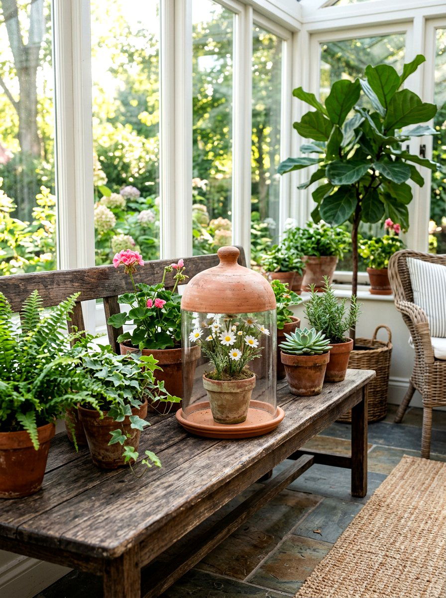 Terra Cotta Cloche - 25 Spring Cloche Decor Ideas