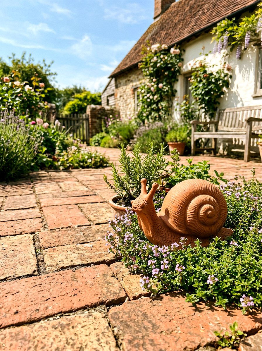Terra Cotta Snail - 25 Spring Snail Planter Ideas