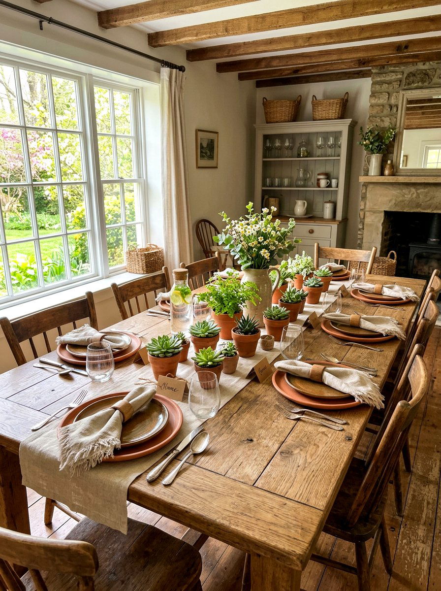 Terra Cotta Spring Tablescape - 25 Spring Terra Cotta Decor Ideas