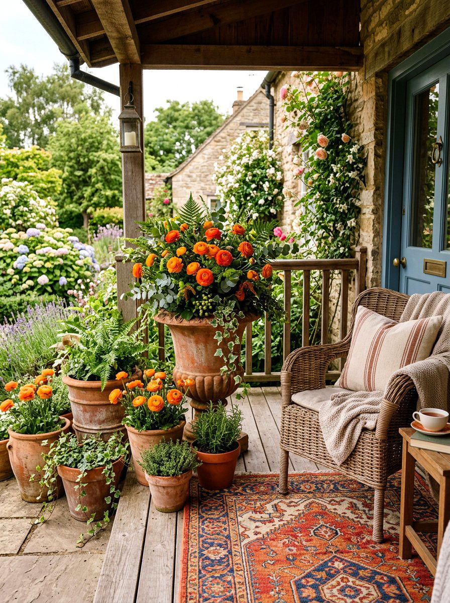 Terra Cotta Urn - 25 Spring Porch Urn Ideas