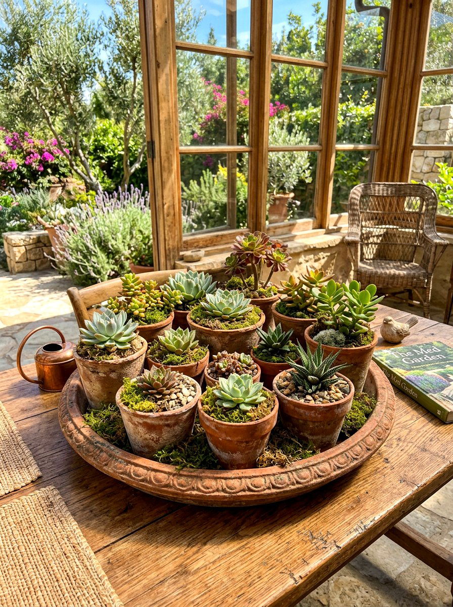 Terra cotta pot tray - 25 Spring Vintage Tray Decor Ideas