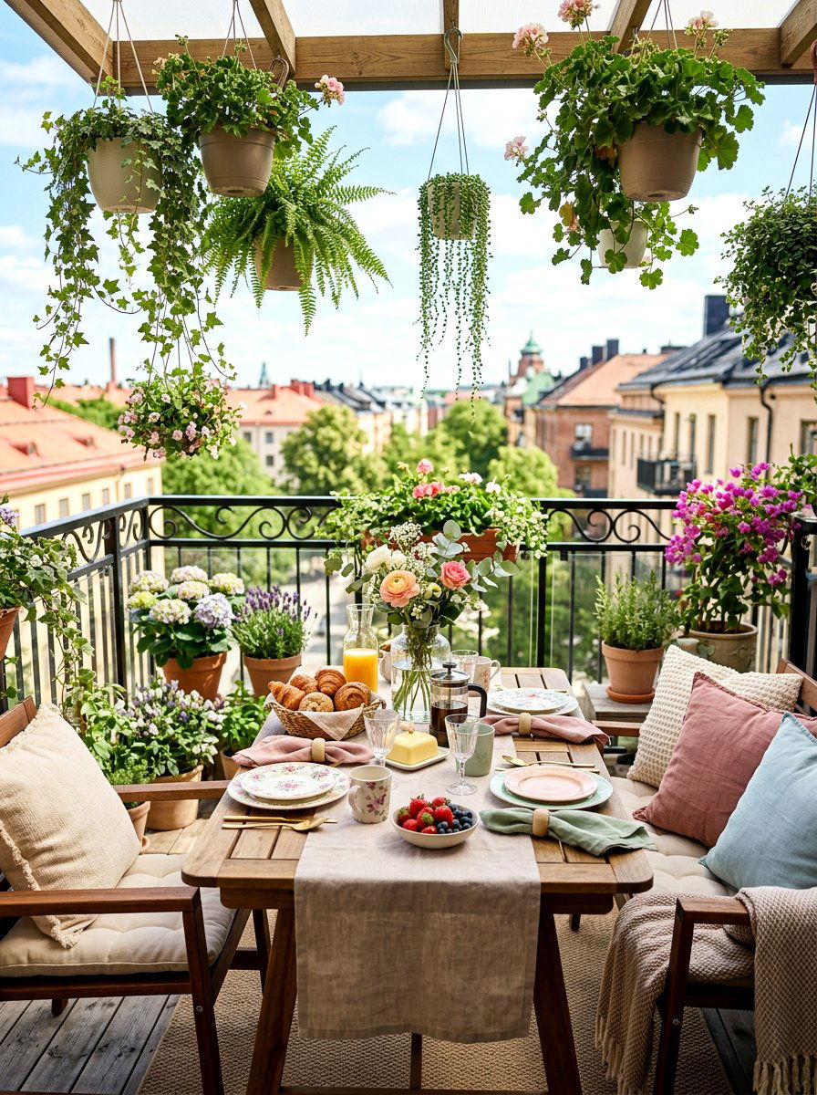 Terrace Brunch Garden Table - 25 Spring Garden Table Decor Ideas