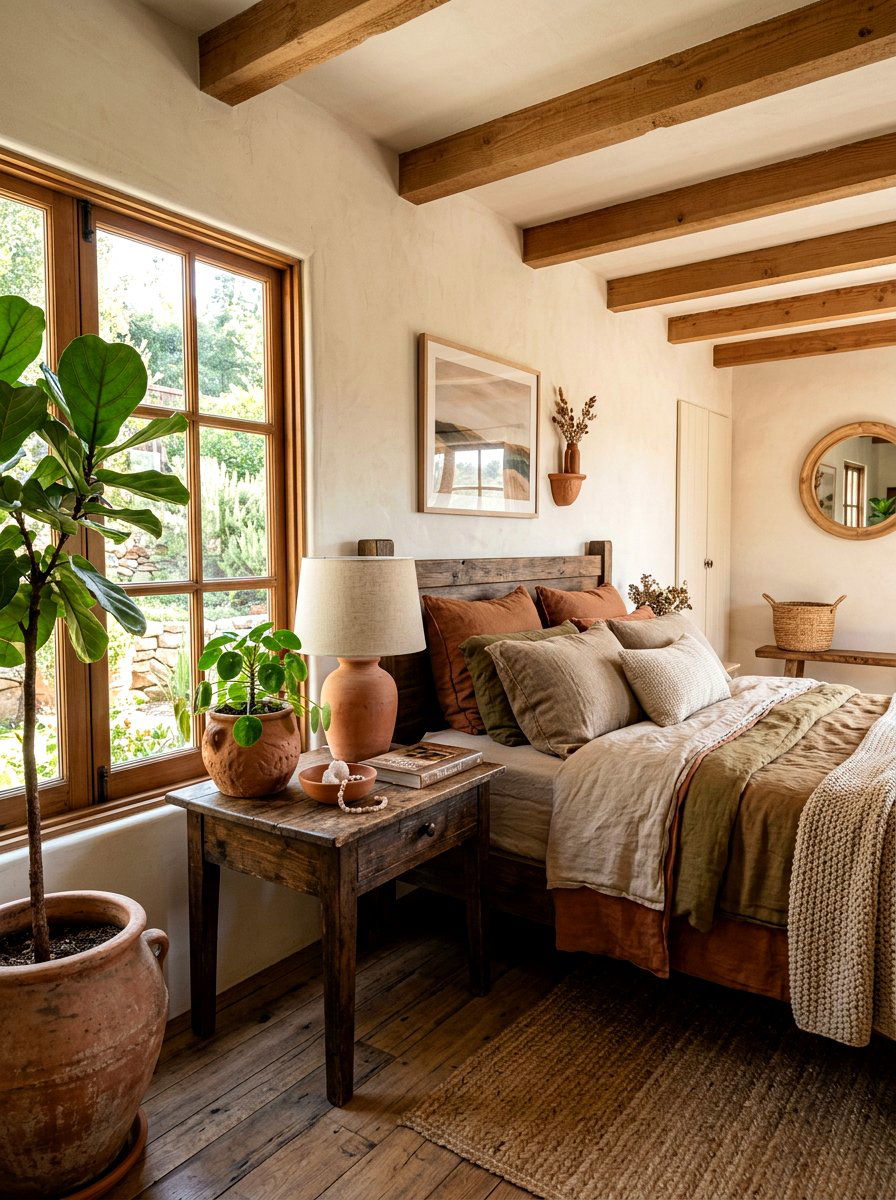 Terracotta Bedroom Decor - 25 Spring Bedroom Nightstand Styling Ideas