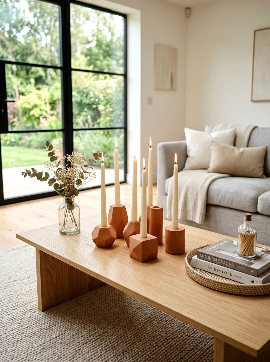 Terracotta Candle Holder Centerpiece - 25 Spring Terracotta Decor Ideas