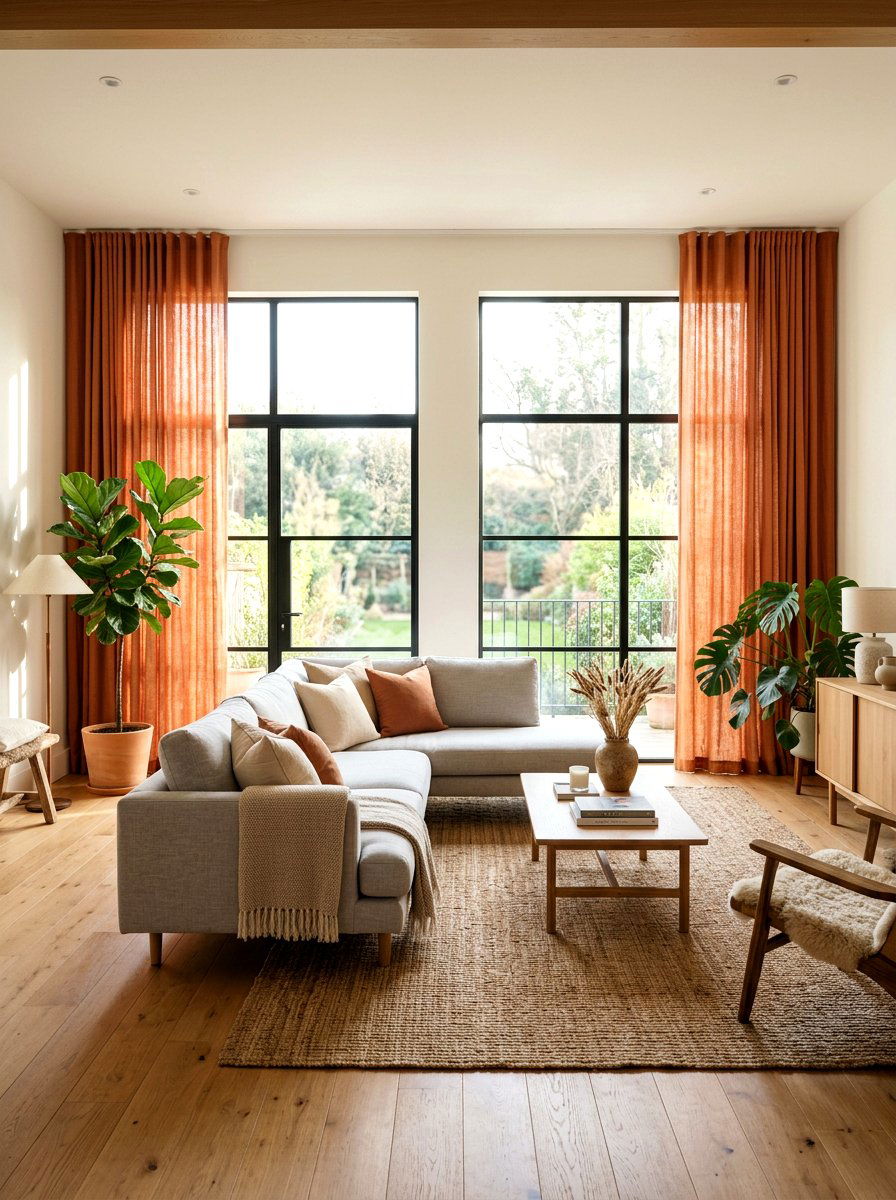Terracotta Curtains Living Room - 25 Spring Terracotta Decor Ideas
