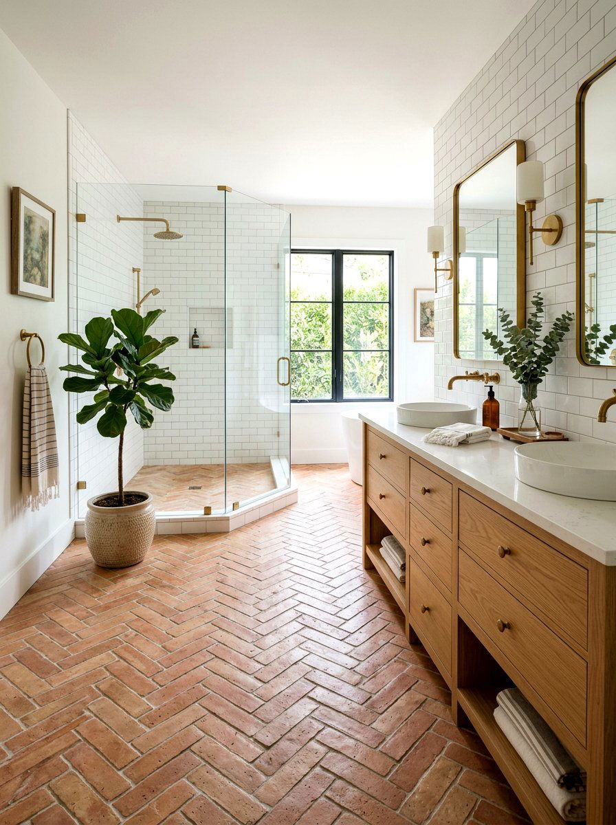 Terracotta Floor Tile Bathroom - 25 Spring Terracotta Decor Ideas