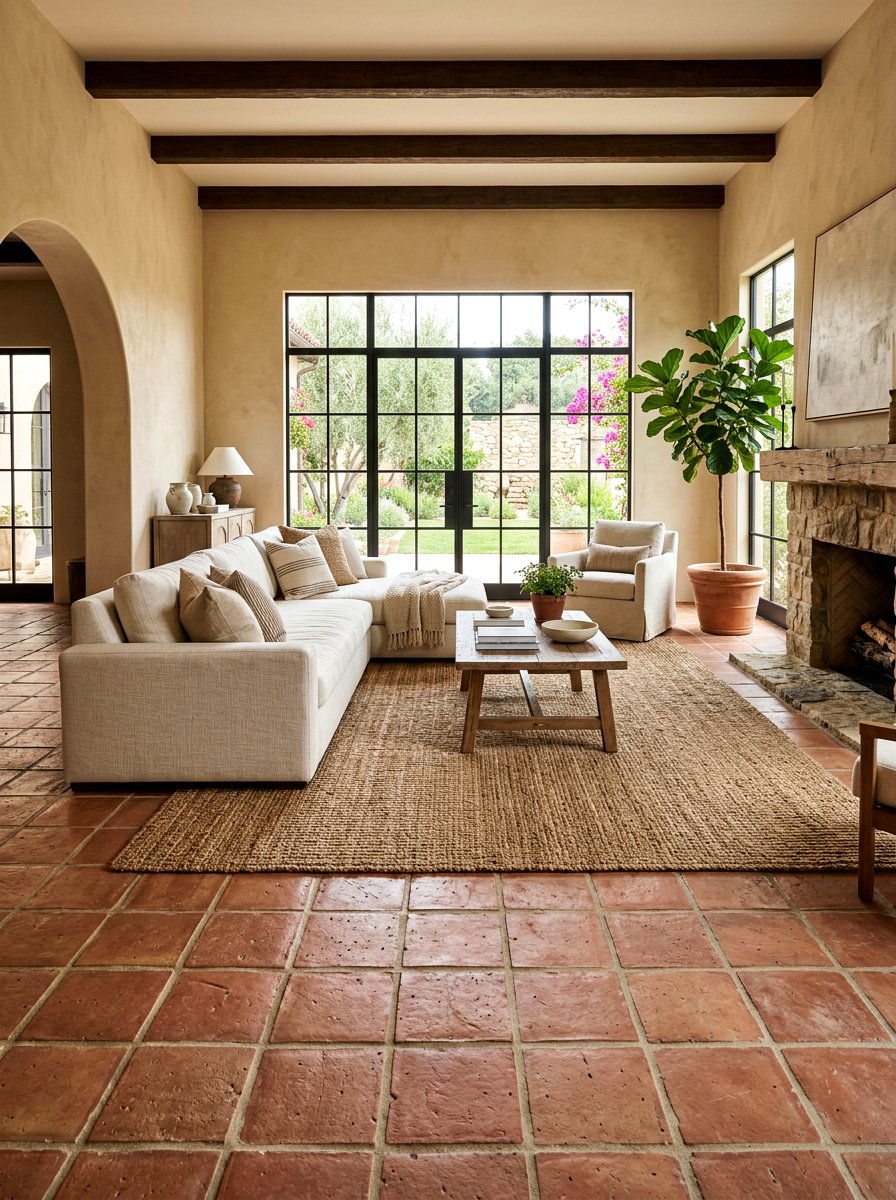 Terracotta Flooring - 25 Spring Tuscan Decor Ideas