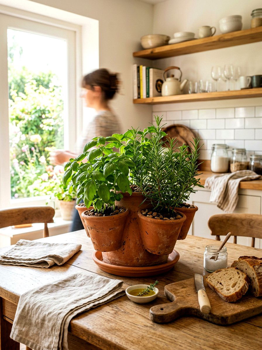 Terracotta Herb Planter - 25 Spring Table Decor Ideas