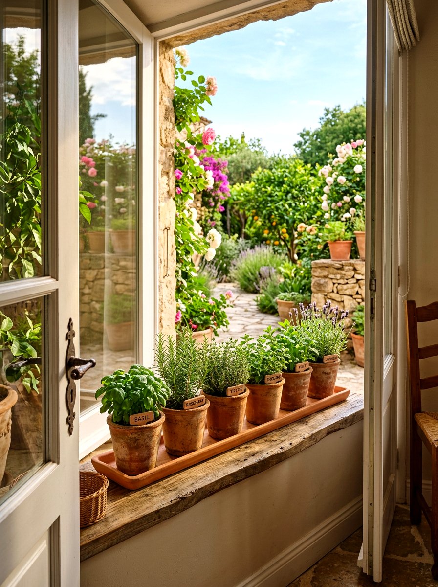 Terracotta Herb Pot Set - 25 Spring Indoor Herb Display Ideas