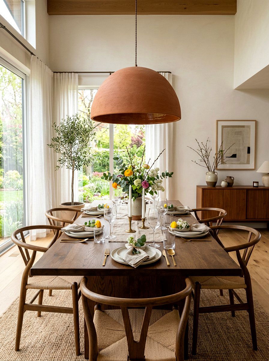 Terracotta Pendant Light Dining - 25 Spring Terracotta Decor Ideas