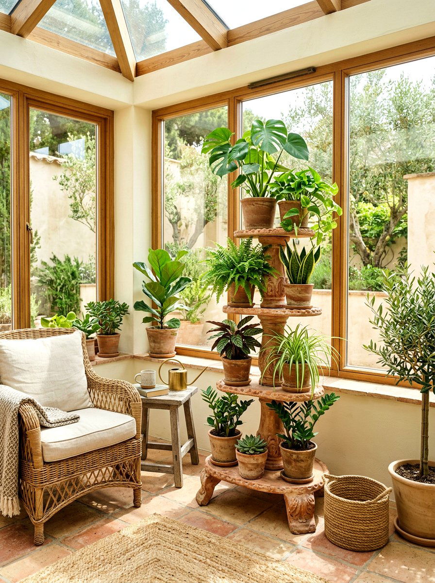 Terracotta Plant Stand - 25 Spring Chalk Paint Furniture Ideas