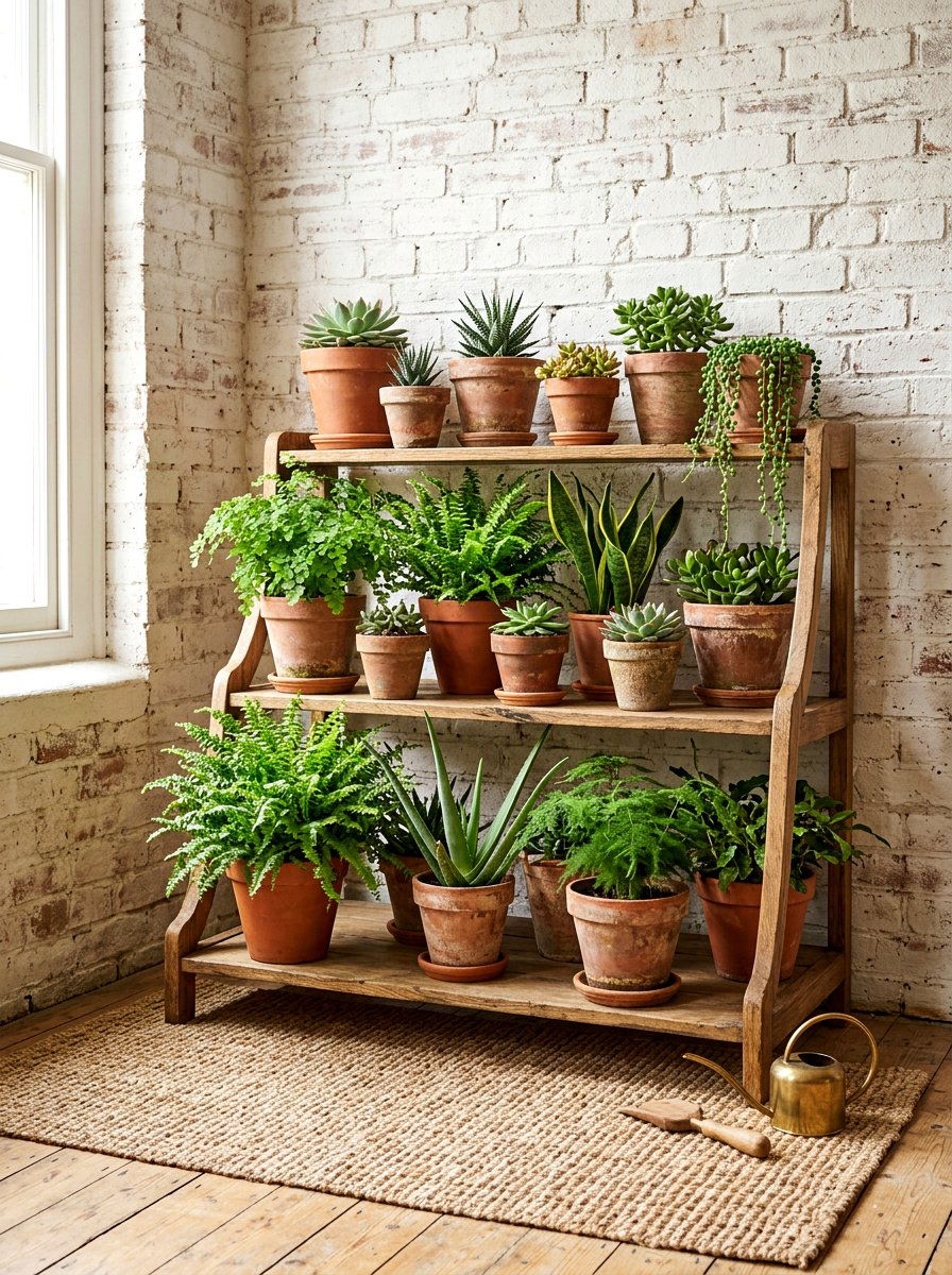 Terracotta Planter Display - 25 Spring Boho Decor Ideas