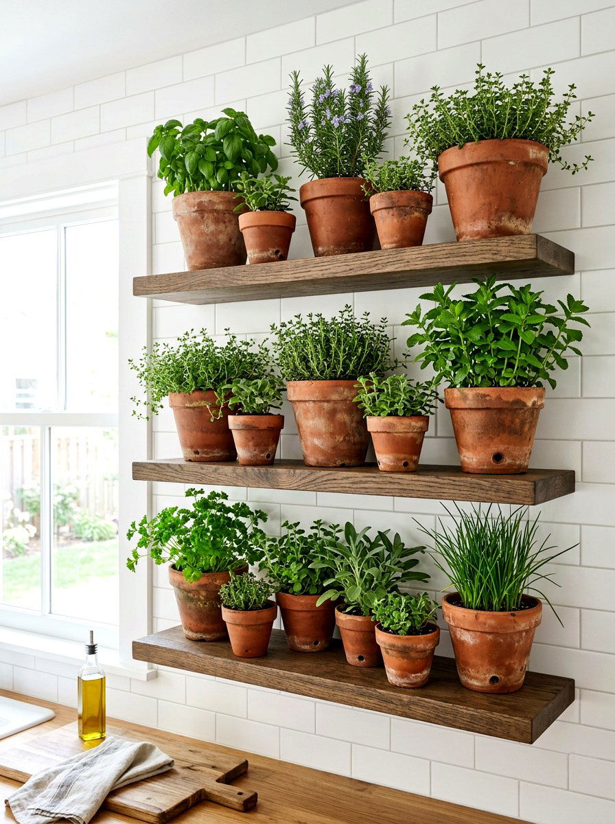 Terracotta Pot Arrangement - 25 Spring Cafe Decor Ideas