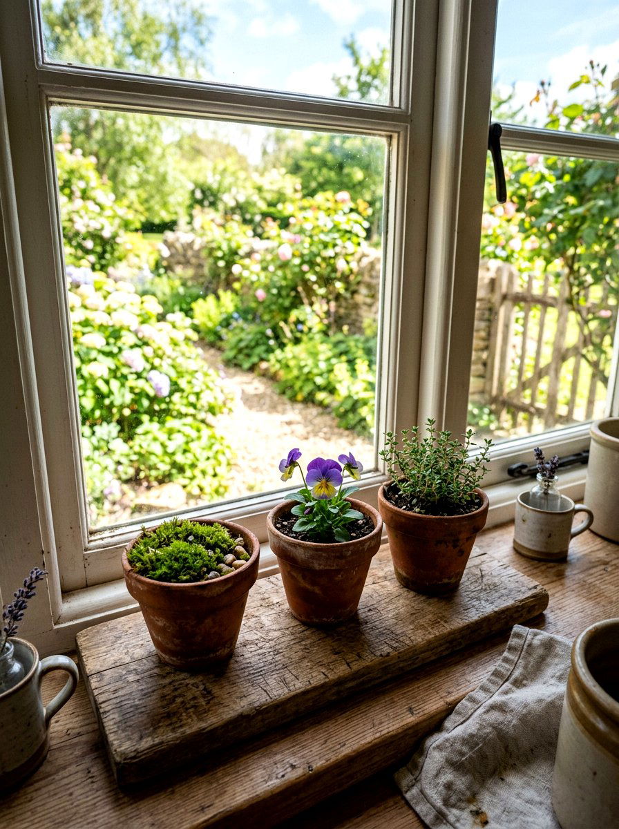 Terracotta Pot Arrangement - 25 Spring Cutting Board Decor Ideas