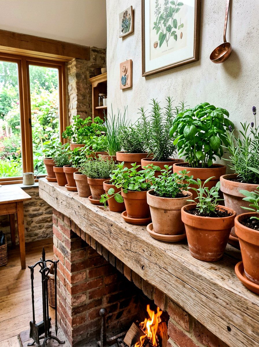 Terracotta Pot Decor - 25 Spring Mantel Decor Ideas