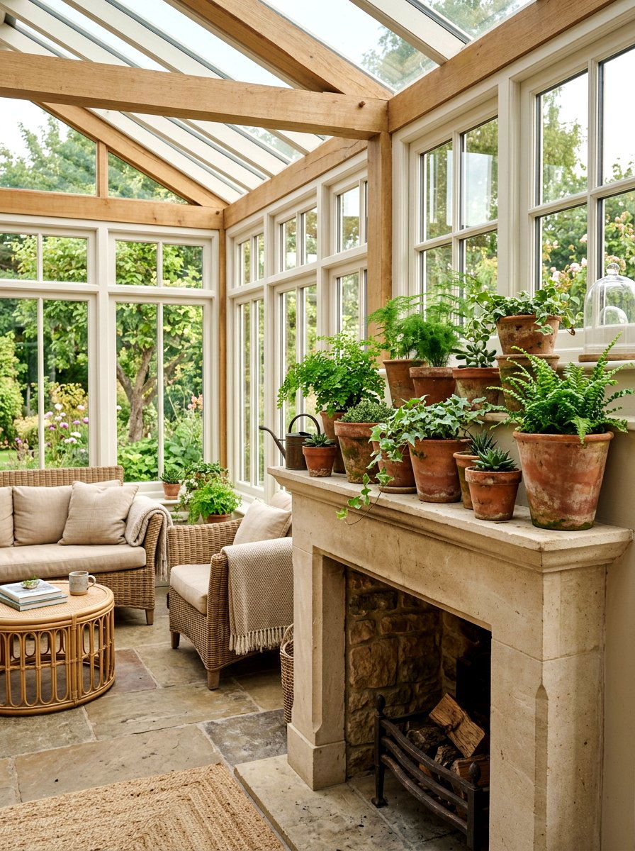 Terracotta Pot Grouping - 25 Spring Modern Mantel Ideas