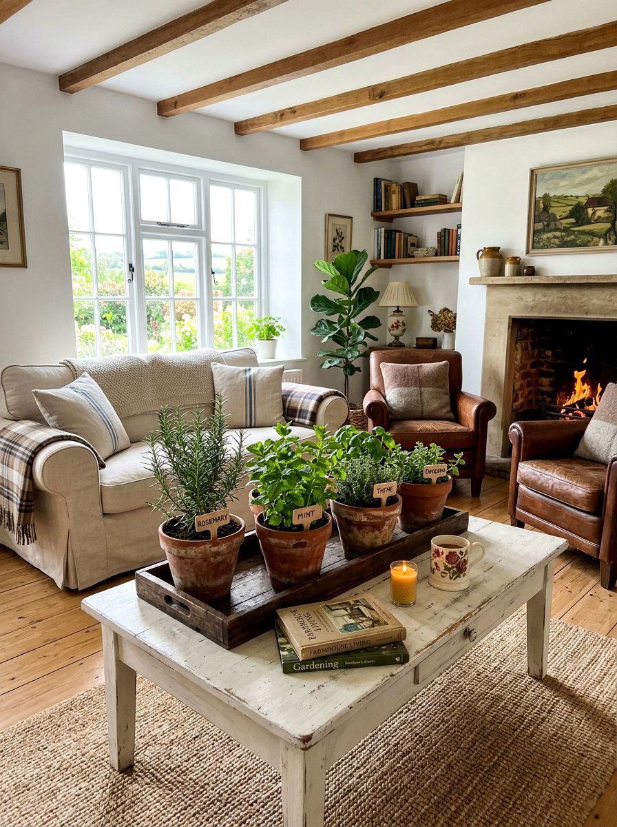 Terracotta Pot Herb Garden - 25 Spring Living Centerpiece Ideas