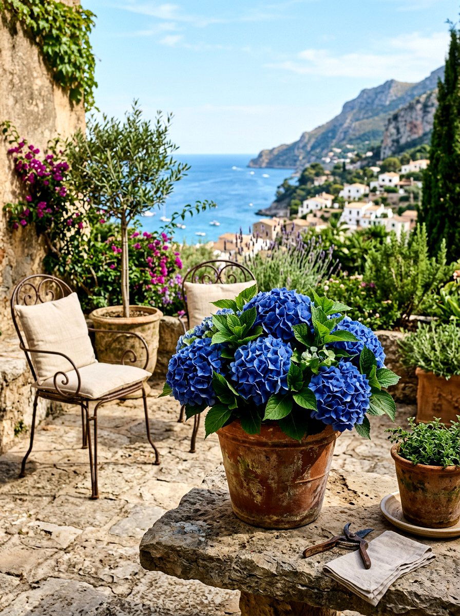 Terracotta Pot Hydrangea Arrangement - 25 Spring Hydrangea Centerpiece Ideas