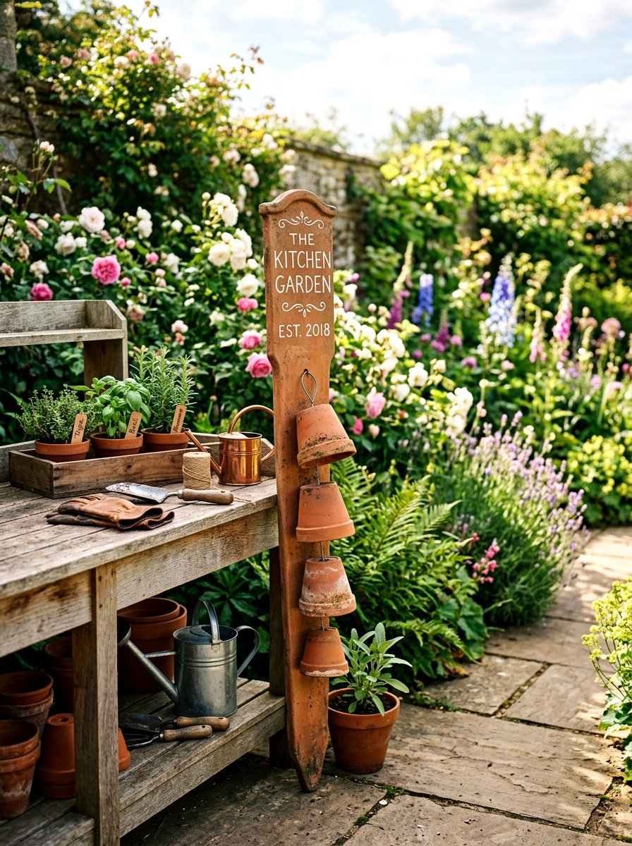 Terracotta Pot Marker - 25 Spring Garden Stake Ideas