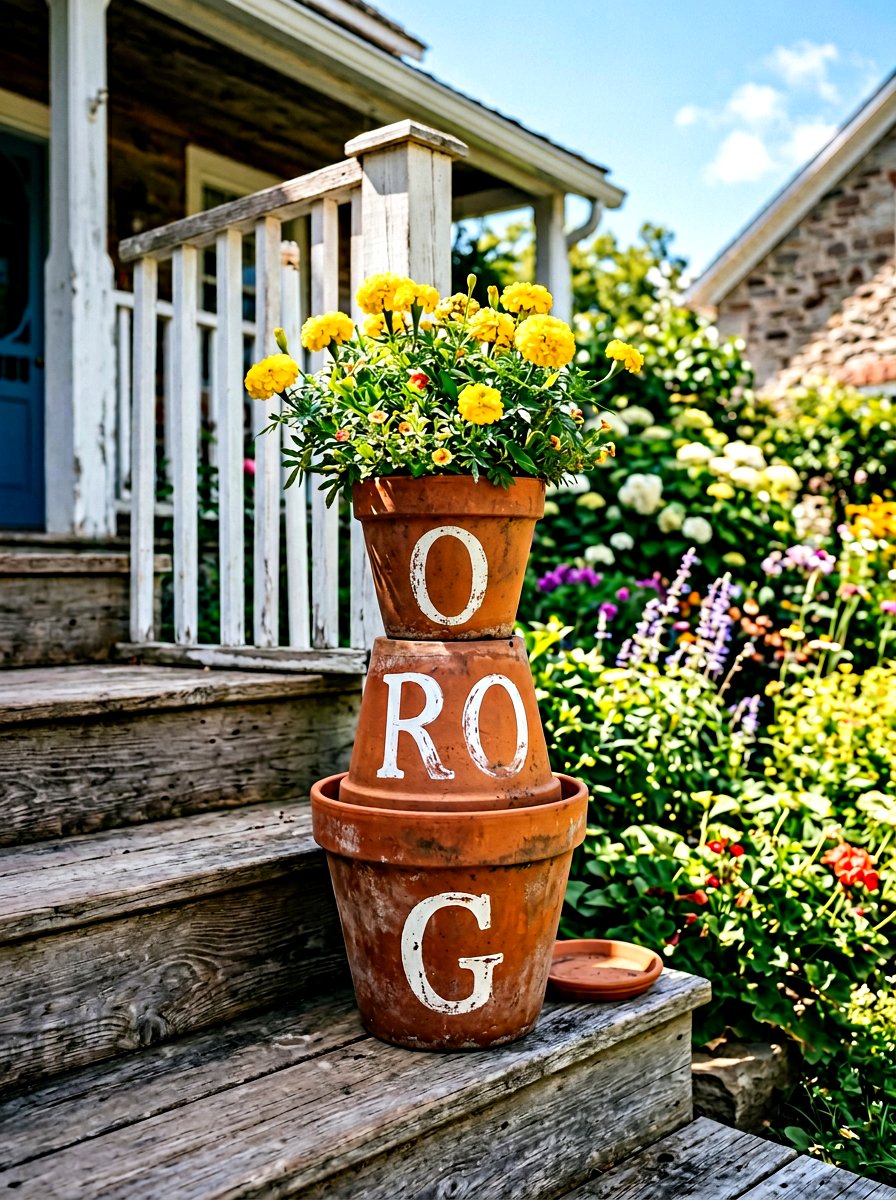 Terracotta Pot Sign - 25 Spring Outdoor Sign Ideas