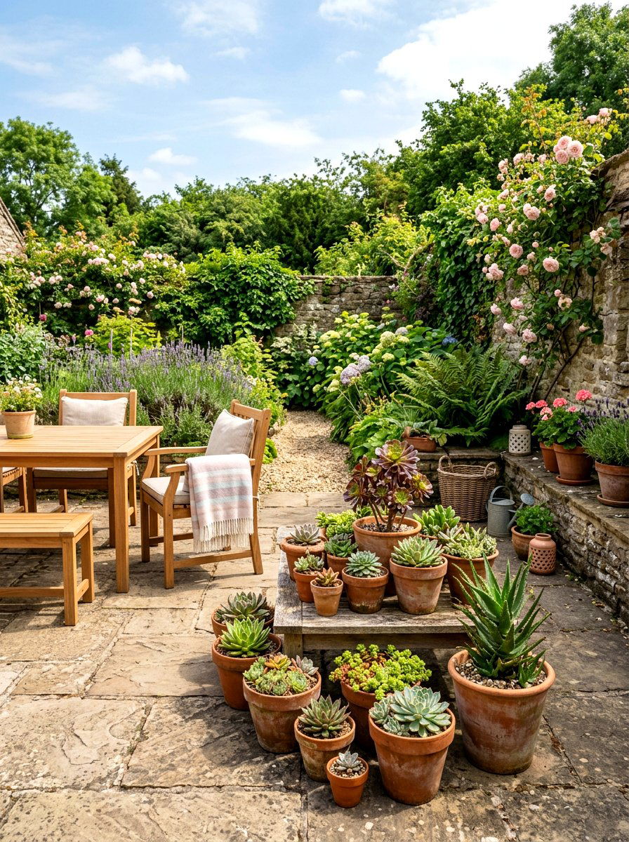 Terracotta Pot Succulent Display - 25 Spring Cinco de Mayo Decor Ideas