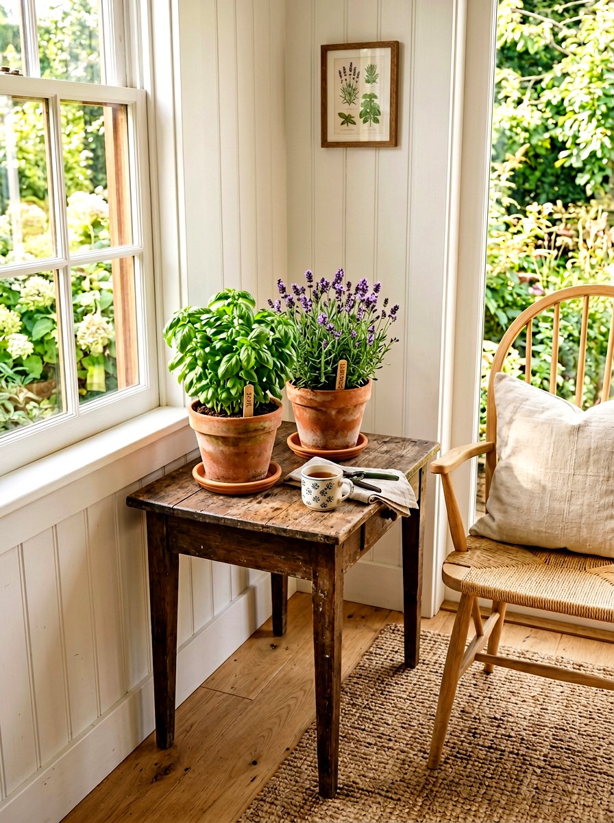 Terracotta Pot With Herbs - 25 Spring End Table Decor Ideas
